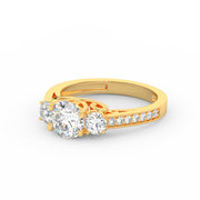 1.75Ct Round Cut Moissanite Women Engagement Wedding Ring 14K Yellow Gold Plated